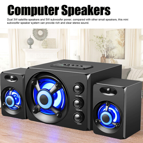 Altoparlante USB per PC 2.1 con LED RGB Nero 2