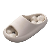 Bathroom Slippers Men Women Open Toe Lightweight Spa Slides 10.5 Beige Comfort Footwear for Home Use