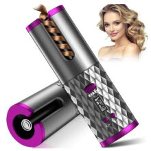 Automatic Curling Iron Cordless Ceramic Hair Curler with 6 Temperature Settings and Portable Rechargeable Design