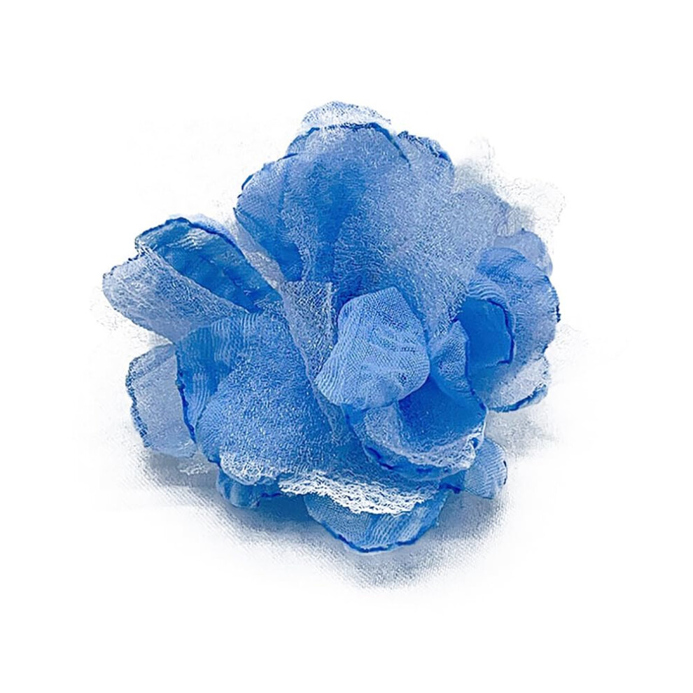 40 Pcs 3D Fabric Flower Appliques 2.4 Inch Organza Lace Embellishments for DIY Crafts, Sewing, Headbands, Blue-image-OPC-PJPS5P7-NEW