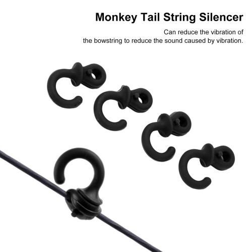 4 Stück Schießbogen-Strings Dämpfer Affen Schwanz Compound Bogen-String Stabilisierung Stoßdämpfung für Outdoor-Training Schwarz 2