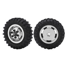 2 Stück / Set 55mm Metallfelge Räder Reifen Set für AXIAL SCX24 1/24 RC Auto Felge Gummi Reifen Silber