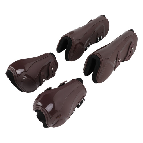 4pcs Adjustable Horse Tendon Boots Front & Hind Brown XL 1