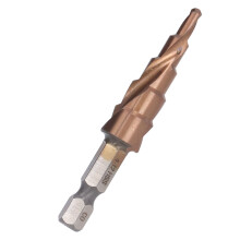High Speed Steel Spiral Step Drill Bit 118 X Shaped Opening M35 Hex Design