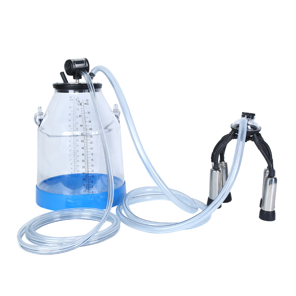 Portable Transparent 32L Cow Milker Dairy Milking