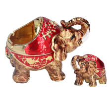 European Retro Elephant Zinc Alloy Ash Tray 16x11cm Dust Collector