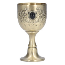 Zinc Alloy Engraving Flower Pattern Goblet 8oz Vintage Style Wide Use Chalice