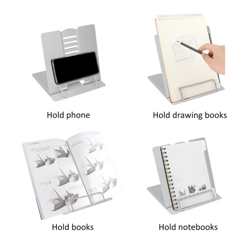 Supporto per libri pieghevole ergonomico - 22x20 cm beige 2