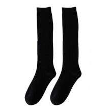 1 Pair Japanese Style Ribbed Elastic Knee Socks Girls Autumn Winter Solid Knitting Tube Socks