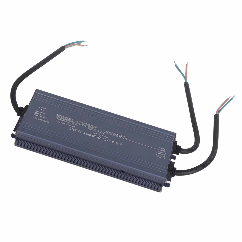 Waterproof Ip67 Led Power Supply 200W 12V 16.6A Ac170-265V Driver Lighting 7891342749626