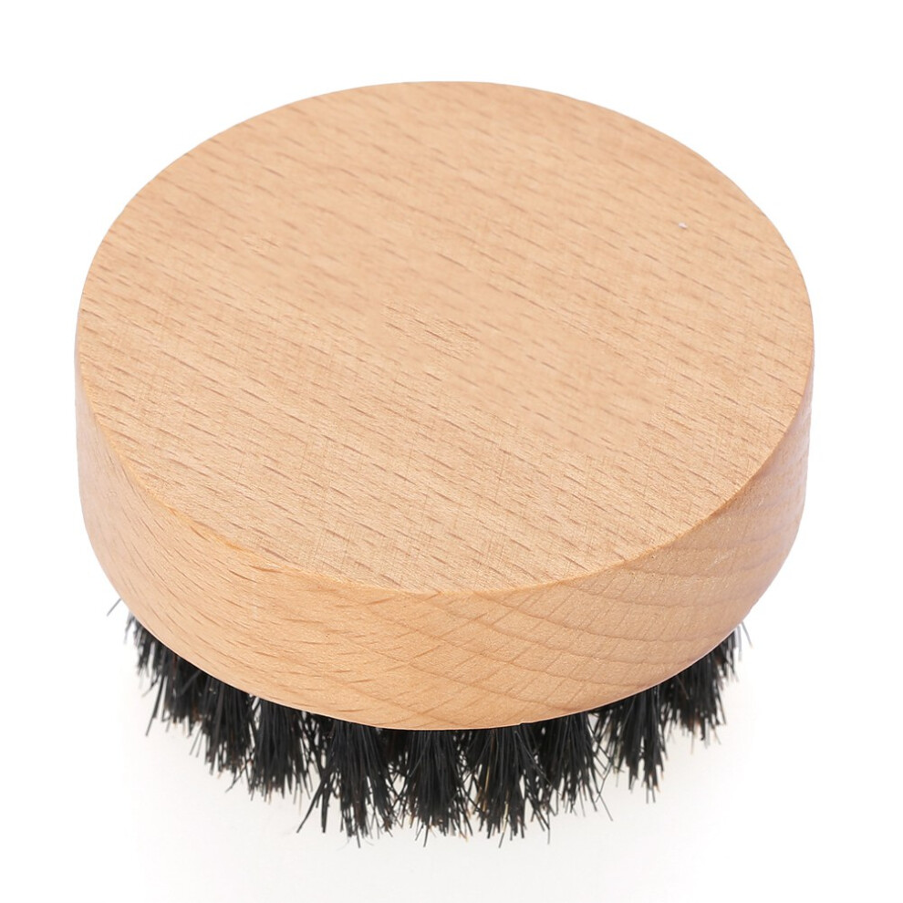 Men Mustache Circle Wooden Color Beech Brush Beard