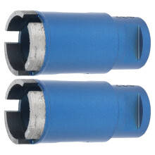 2 Stück Marmor-Locher 32mm Geschärfte robuste blaue Bohrkrone für Marmor Granit Keramikfliesen Beton