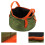 Seau pliable vert militaire 25 cm/29 cm/14 cm 8