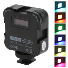 RGB Videolicht tragbares LED-Kameras 360 Vollfarbenlicht 2500‑9000K Fotolicht 2000mAh wiederaufladbar mit 3 Kalt-Schuh-Halterungen