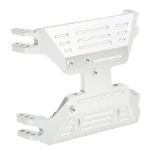 RC-Übertragungszentrum Skid Plate aus Aluminiumlegierung, Getriebeunterseite Montagebasis für Axial Capra 1.9 UTB AXI03004 RC Auto, Silber