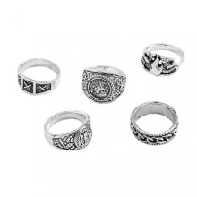 5Pcs/ Set Knuckle Rings Delicate Patterns Geometric Luxurious Retro Electroplating Decoration Jewelry Men Vintage Gothic Knuckle Joint Rings for Party