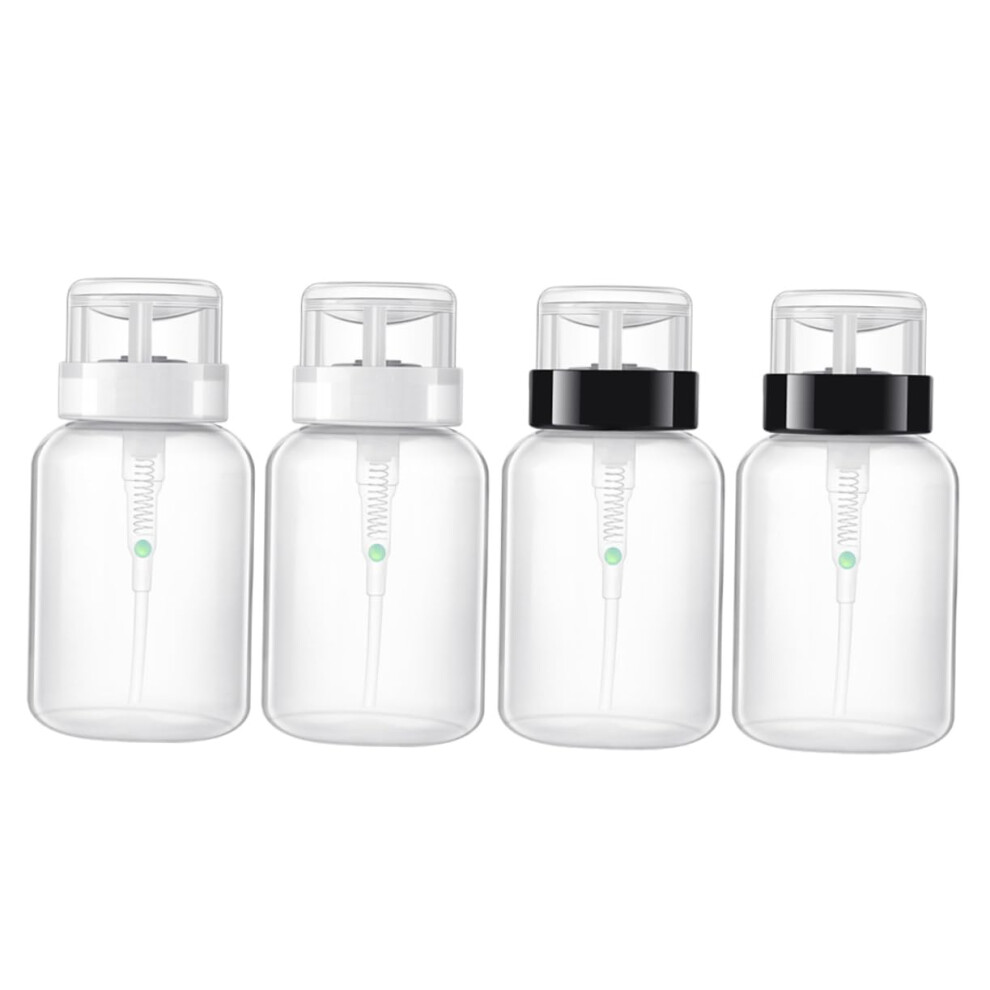 200ml Nail Polish Remover Dispenser Bottles - 2 Sets of Empty Squeeze Bottles with Lockable Caps for Liquid Storage