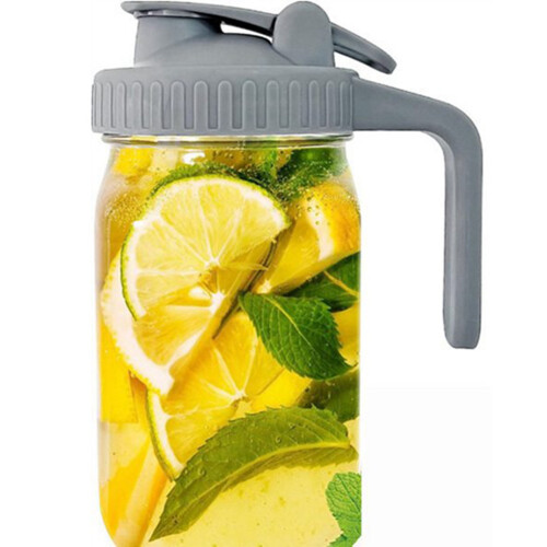 2Pack 32oz Glass Pitcher with Lid-Creamer Containe 2