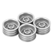 4 Stück Aluminiumlegierung Radfelgen für Axial SCX24 1/24 ferngesteuertes Auto Durchmesser 26,5 mm/1,0 Zoll Radsechskant 7 mm/0,28 Zoll Sil