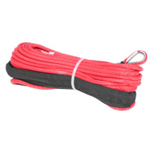Winde Seil 4,8mm x 15m Synthetisches Fiber 5500 lbs Bruchkraft Wasserdicht für ATV UTV Anhänger Rot