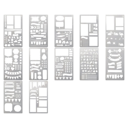 Junk Journaling Stencil Set Template Geometry Shap