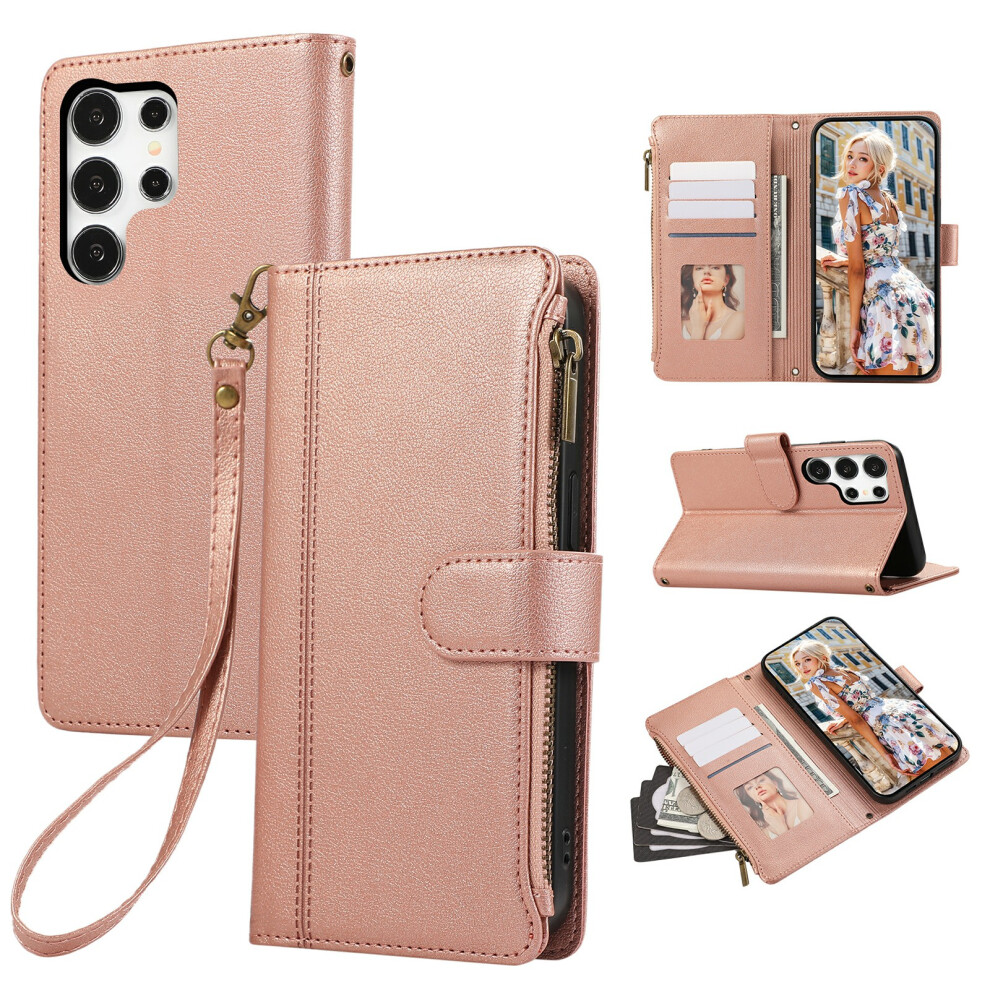(Rose ) For Samsung Galaxy S24 Ultra Case Gold 6914273569413