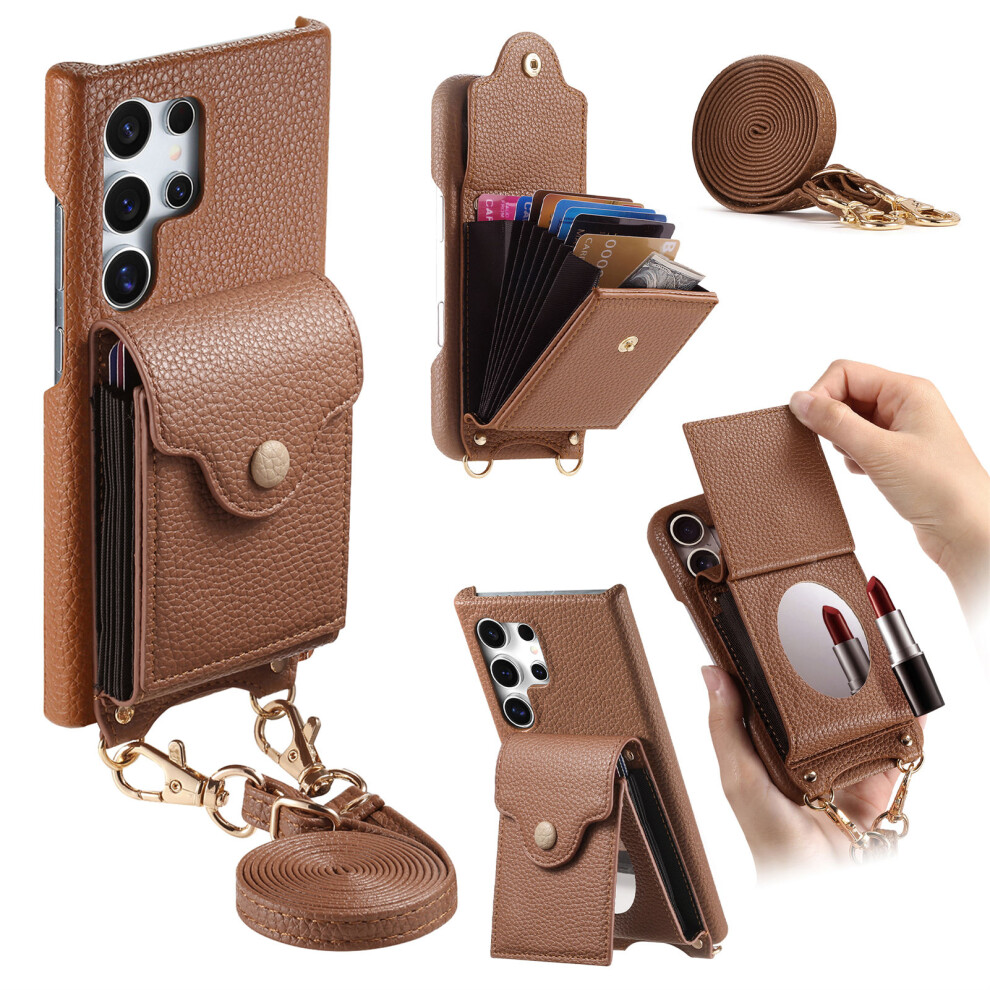 (Brown) For Samsung Galaxy S23 Ultra Case Brown 6914276558346