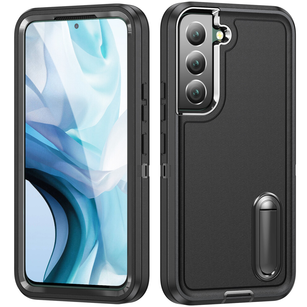 (Black+Black) For Samsung Galaxy S22+ 5G Case Black 6914272516388