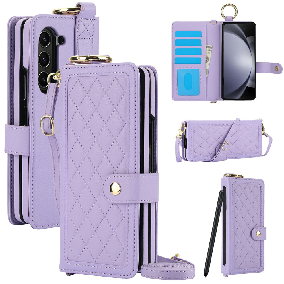 (Light ) For Samsung Galaxy Z Fold5 5G Case Purple 6914279218599