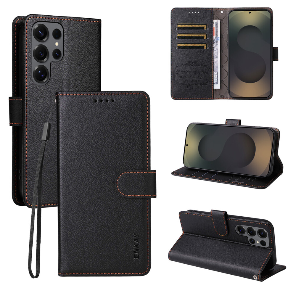 (Black) For Samsung Galaxy S24 Ultra Case Black 6914278212741