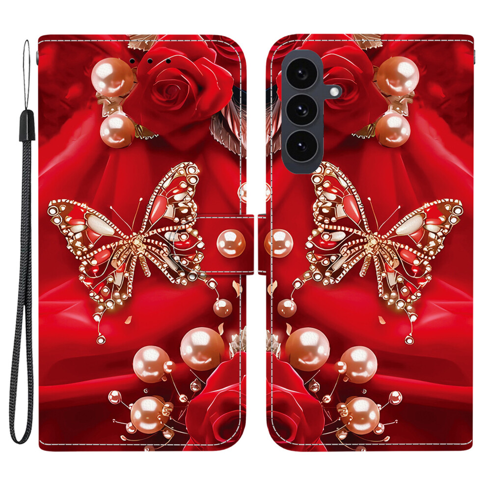 (Pearl Butterfly Rose) For Samsung Galaxy S25 Fe Case White 6914278406690