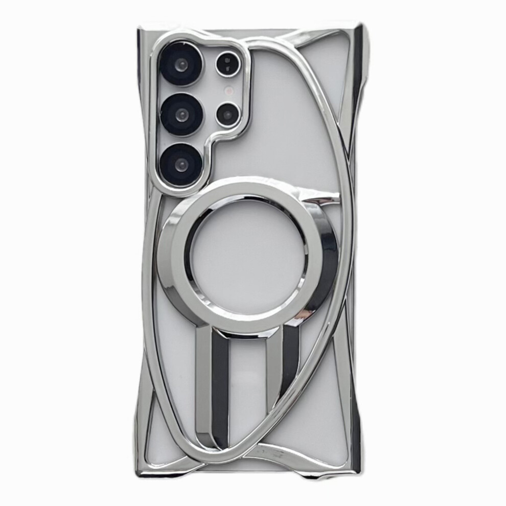 (Silver) For Samsung Galaxy S24 Ultra Case Silver 6914271576284