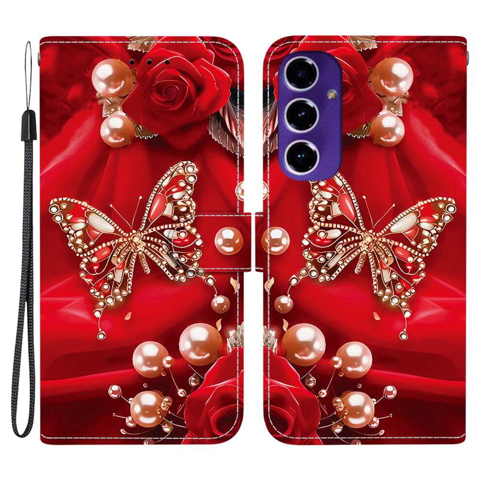 (Pearl Butterfly Rose) For Samsung Galaxy S24 Fe Case White 6914276644490