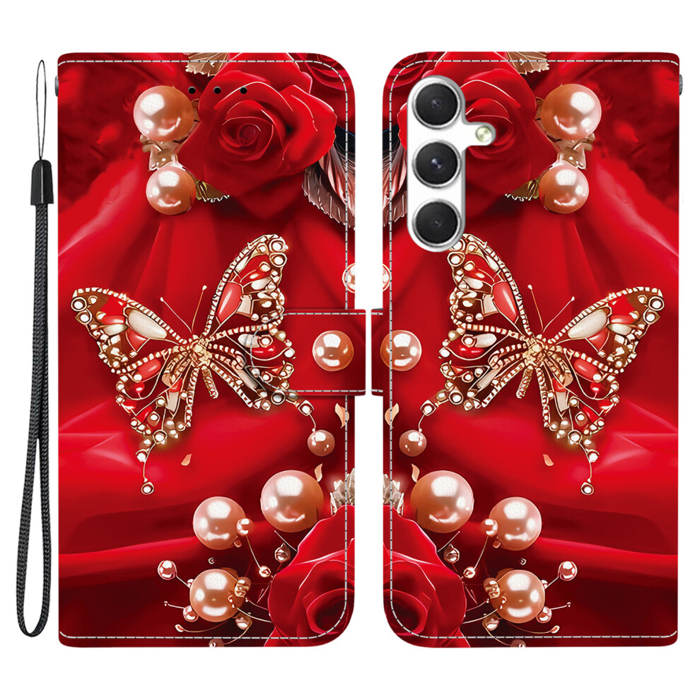 (Pearl Butterfly Rose) For Samsung Galaxy S25+ Case White 6914275224242