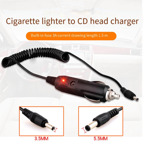 DC 12V Car Charger Power Cable Universal 5.5X2.1Mm 2