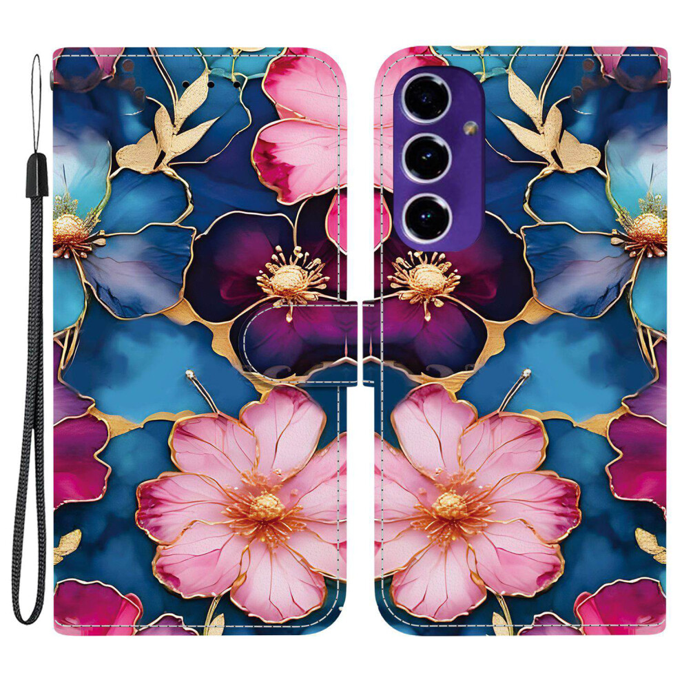 (Blue Gold Flower) For Samsung Galaxy A16 5G Case Blue,Gold 6914279366245