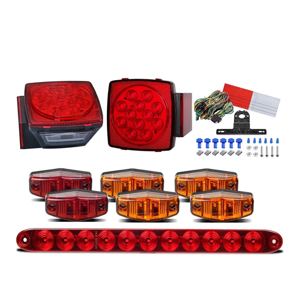 12V Square Led Trailer Kit,Submersible Ip68 Light 4852609858089