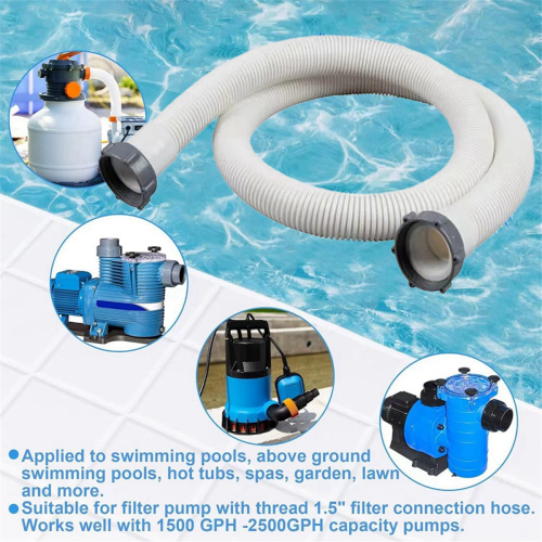 2Pcs 1.5Inch Above Ground Pool Hoses with 2 Type B 2
