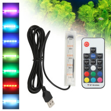 Micro-Aquarium-Licht USB betrieben Mit Fernbedienung Farbiger Fischtank LED-Lampe für Landschaft Schwarz Kabel