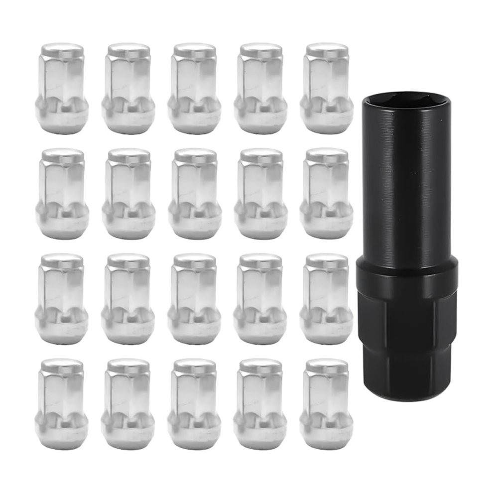 Car Wheel Lug Nuts,20Pcs Chrome Aftermarket Closed 4853917091083