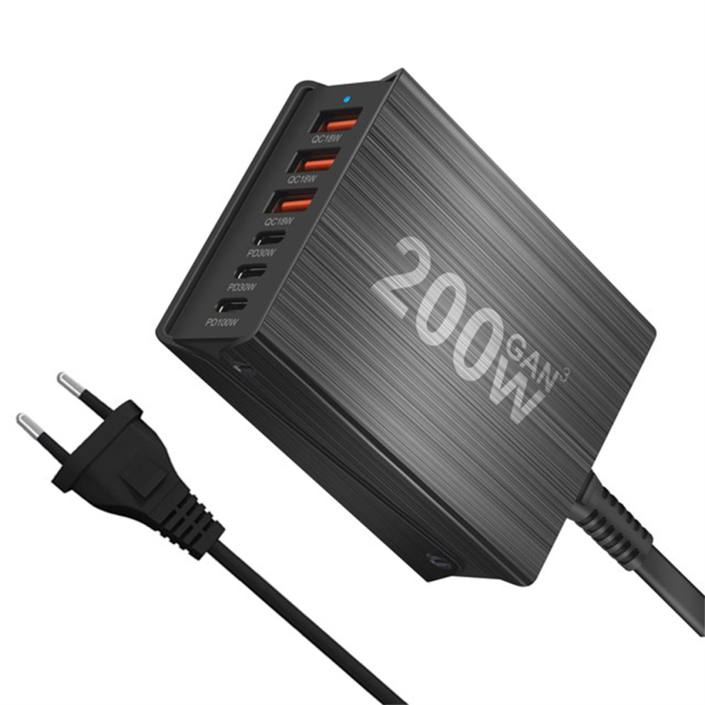 200W 6-Port Charging Station Hub Fast Compact Gan 4853917003178