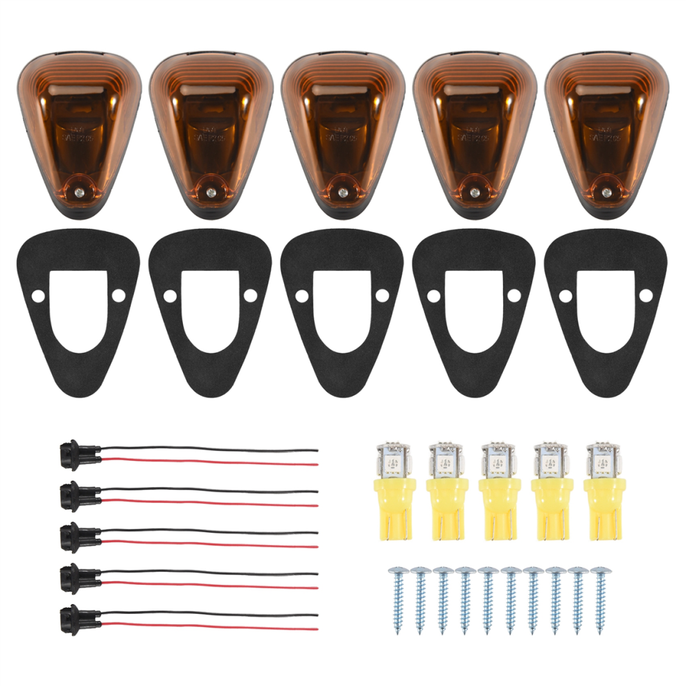5Packs Cab Marker Lens Roof Running Li Light/Amber 4853593070075