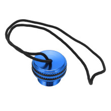 Dive DIN Tank Valve Dust Plug Cover with Blue Finish and Attached Cord