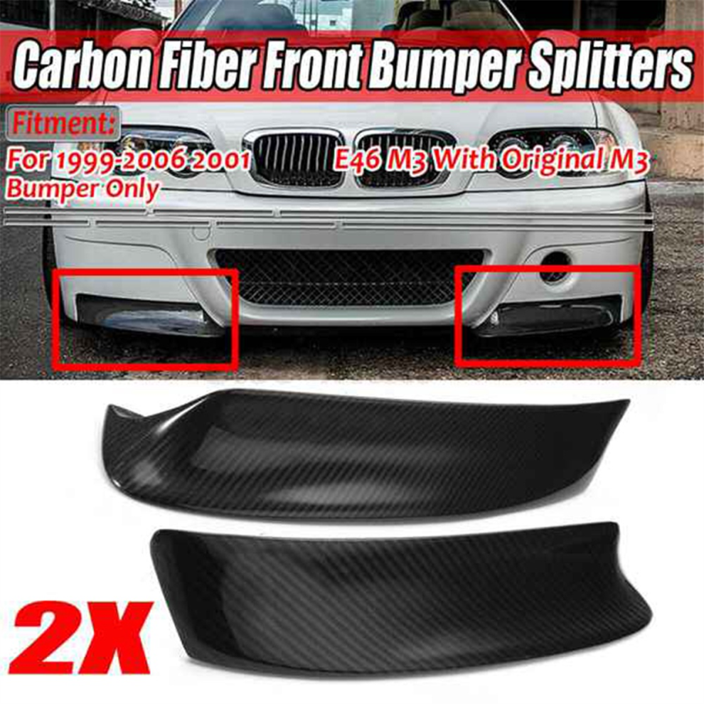 For E46 M3 1999-2006 Real Carbon Fiber Front Bumpe 4853542290783