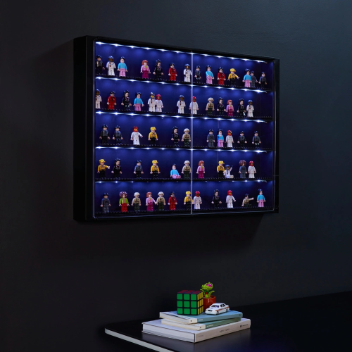 5 Level Minifigure Display Case with LED Lights Wall Mountable Collectibles Storage 2