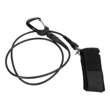 Freitaucher-Lanyard Leine Tauchsicherheitsseil Kabel mit Armband Karabiner für Wassersport Schwarz
