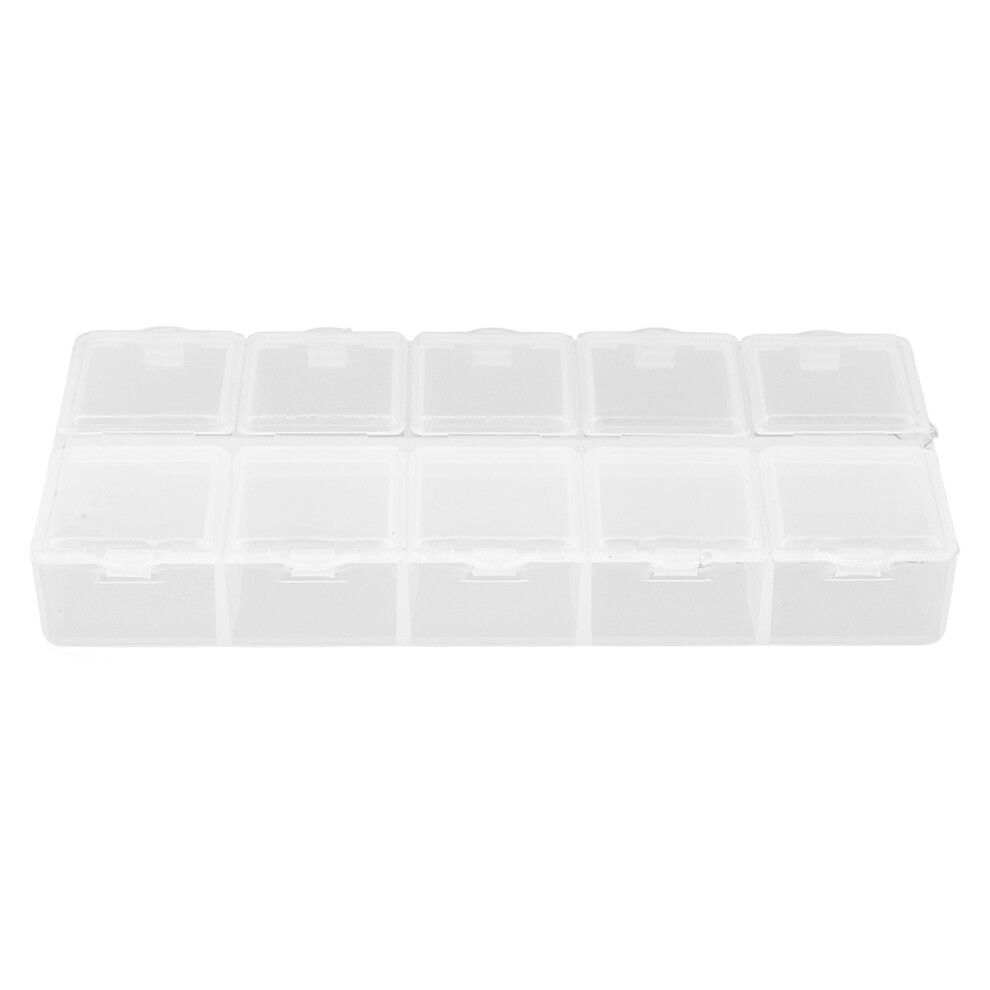 White Grid Organizer Box Plastic 10 Compartment
