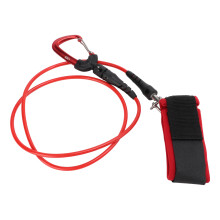 Freitaucher Lanyard Leine Tauchsicherheitsseil Kabel mit Handgelenkband Karabiner für Wassersport Rot