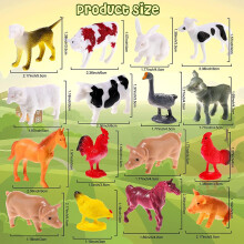 16 pezzi di figurine di animali da fattoria, PVC, 3-6 cm 1,2-2,4 in