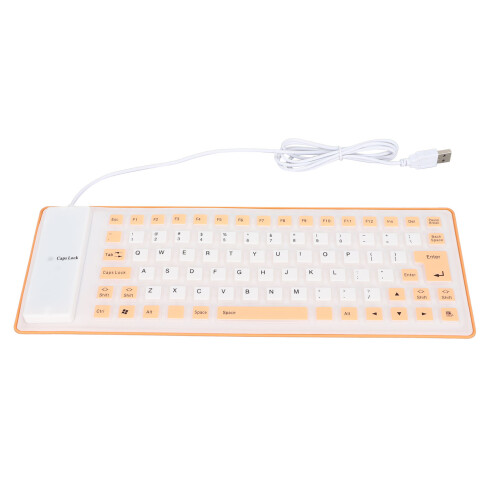 Teclado de silicona naranja con cable USB de 85 teclas para PC 1